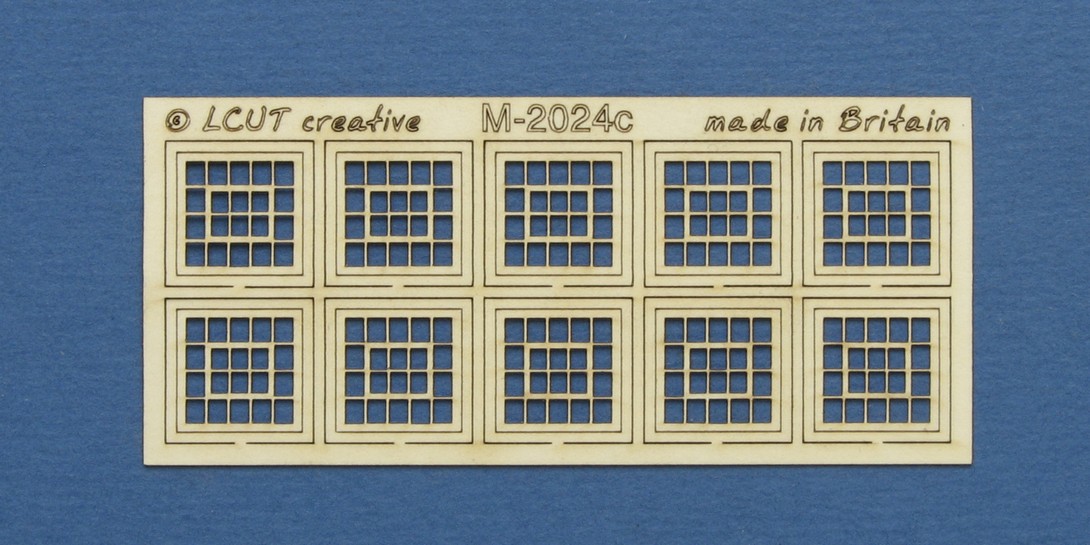 M 20-24c N gauge kit of 10 industrial windows Kit of 10 industrial windows. Made from 0.35mm paper.
